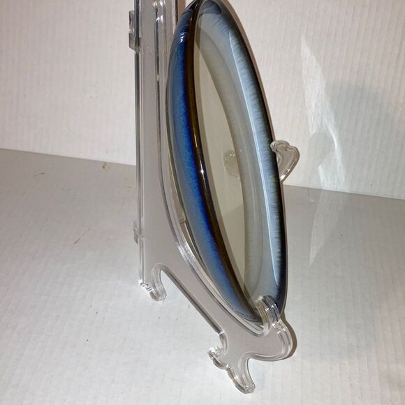 Concepts Eggplant Salad Plate White with Blue Rim by SANGO 8.25 inch Diameter - Picture 4 of 8